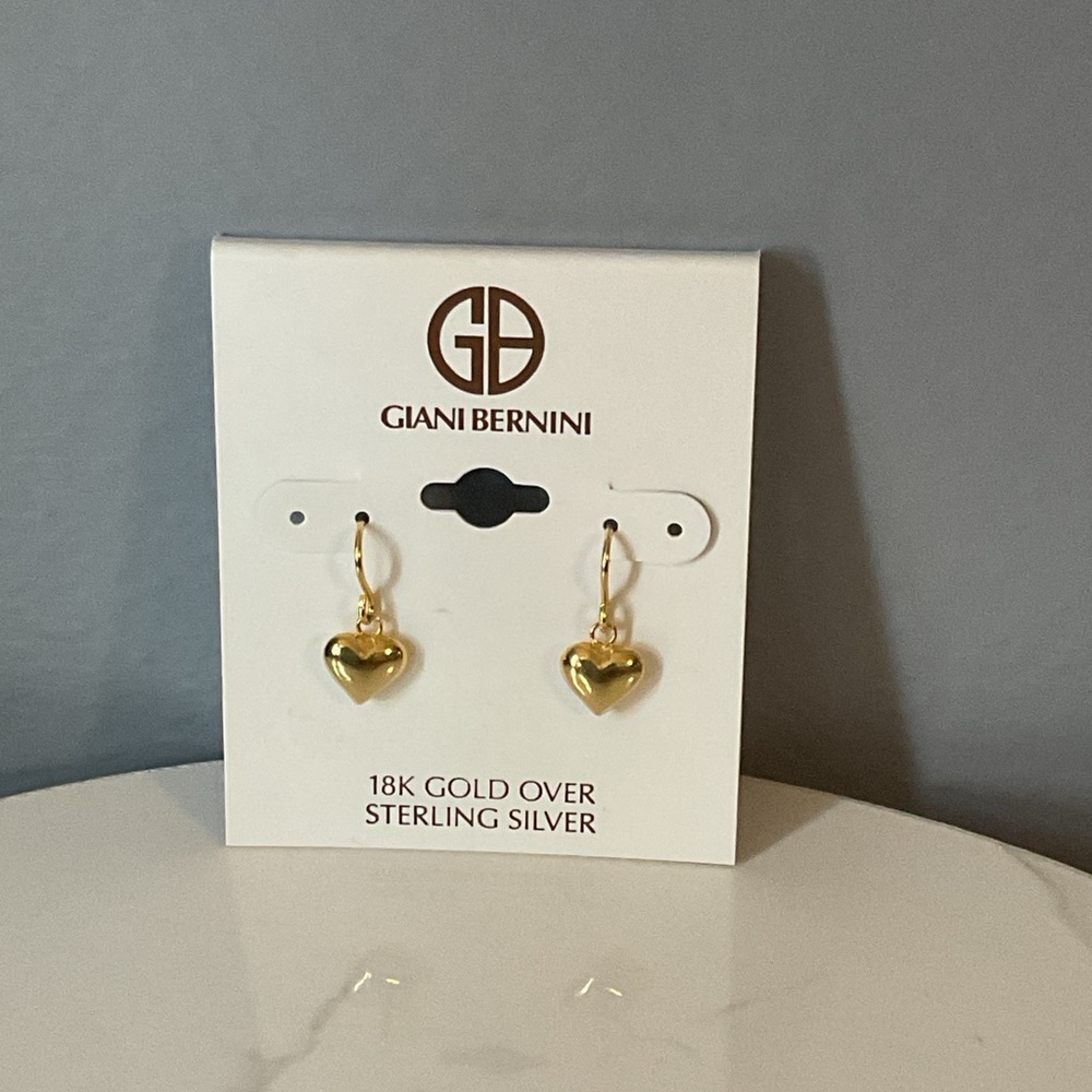🐘🐘💓 Giani Bernini 18K Gold Plated Heart Drop Earrings - Picture 5 of 5